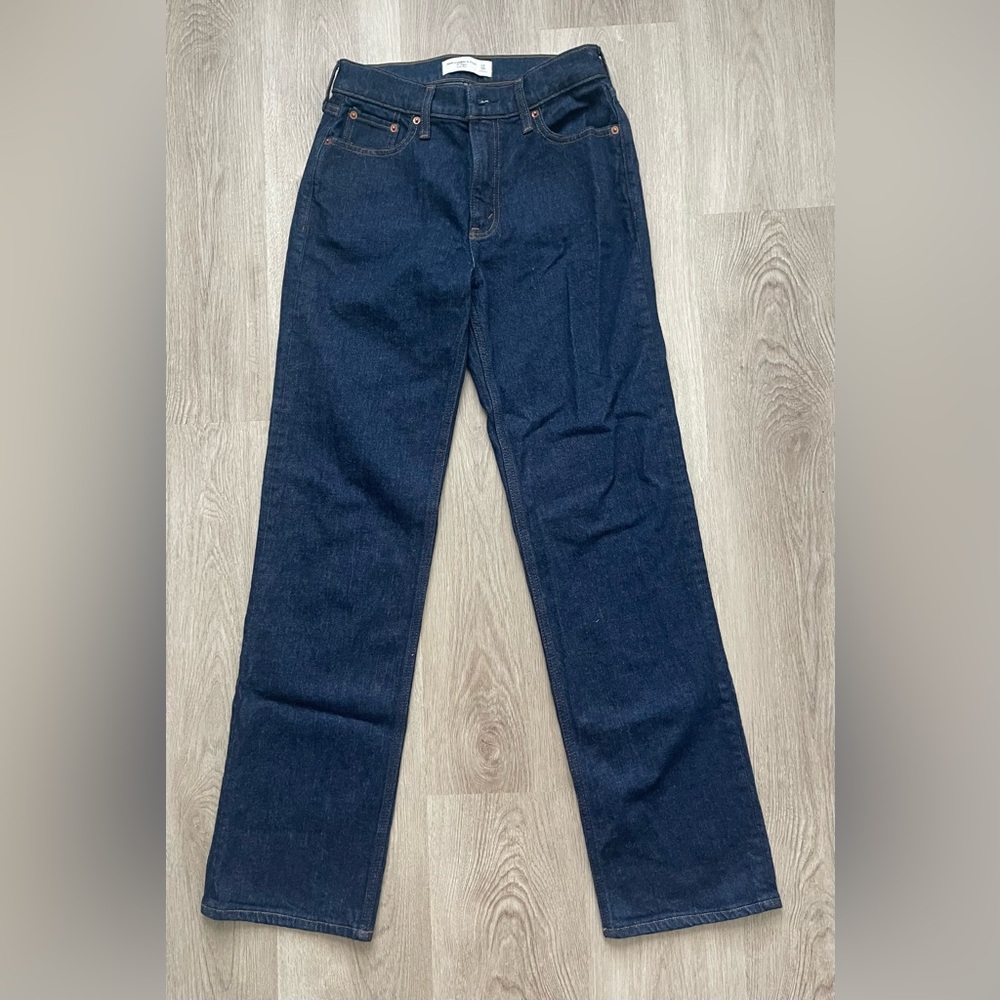 Abercrombie & Fitch Dark Indigo Straight Leg Jeans